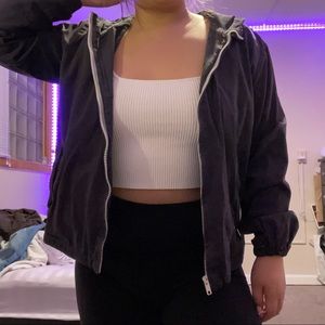 Brandy Melville Navy Hooded Windbreaker